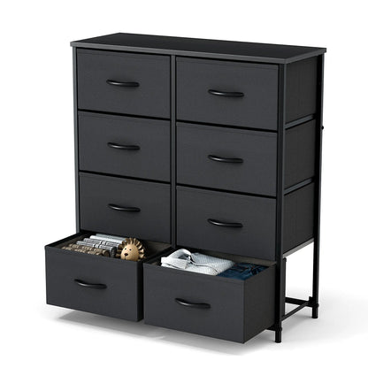 8-Drawer Dresser Storage Tower – Fabric Drawer Organizer with Steel Frame & Wooden Top for Bedroom, Closet & Home