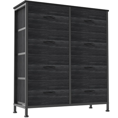 8-Drawer Dresser Storage Tower – Fabric Drawer Organizer with Steel Frame & Wooden Top for Bedroom, Closet & Home