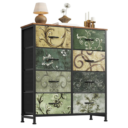 8-Drawer Dresser Storage Tower – Fabric Drawer Organizer with Steel Frame & Wooden Top for Bedroom, Closet & Home