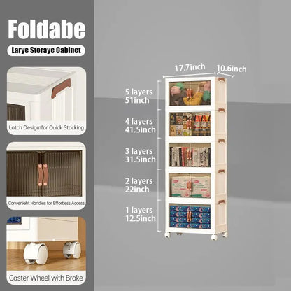 40QT / 64QT / 128QT Stackable Foldable Storage Boxes with Lids – Collapsible Plastic Storage Bins for Home, Office & Garage Organization
