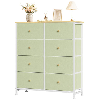 8-Drawer Dresser Storage Tower – Fabric Drawer Organizer with Steel Frame & Wooden Top for Bedroom, Closet & Home