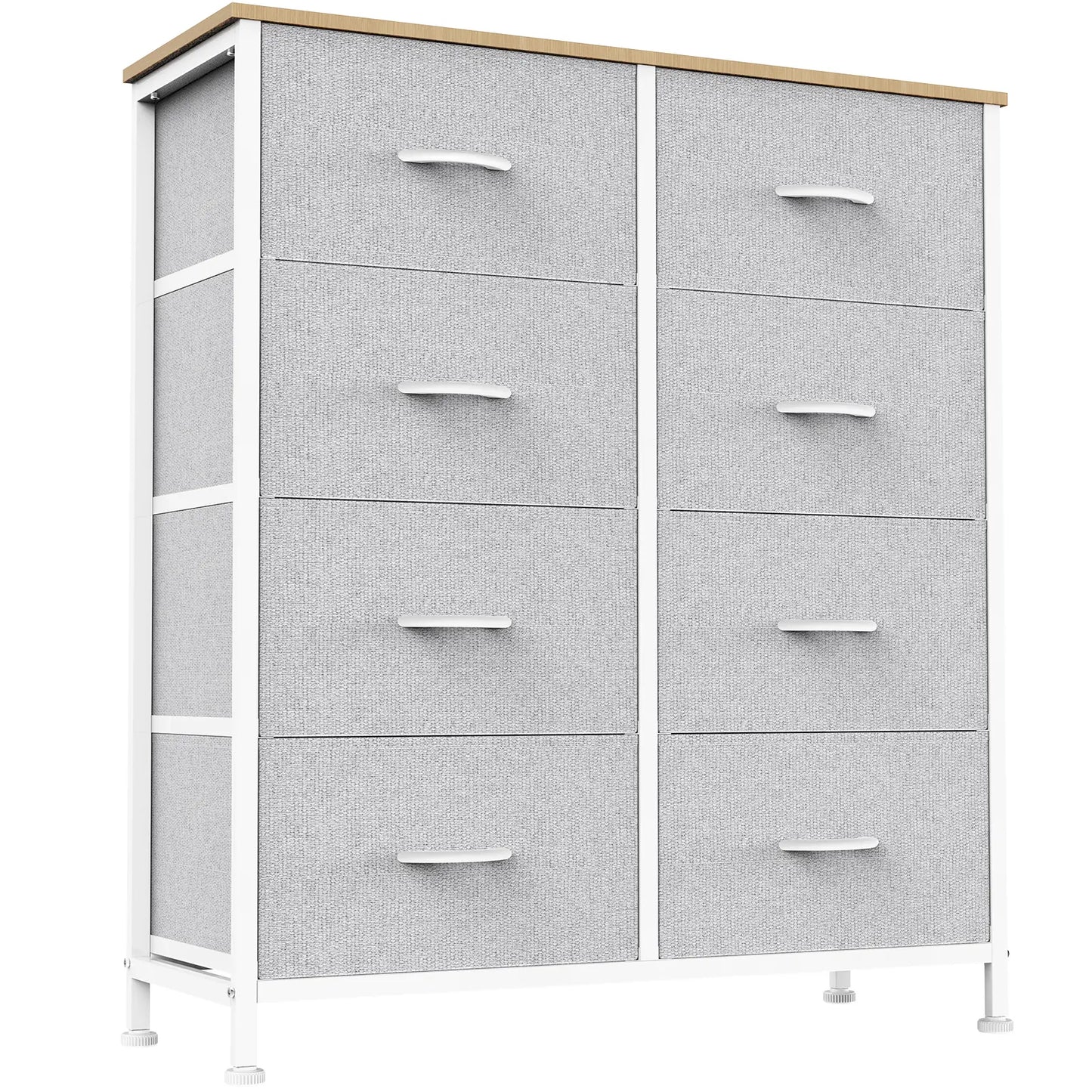 8-Drawer Dresser Storage Tower – Fabric Drawer Organizer with Steel Frame & Wooden Top for Bedroom, Closet & Home