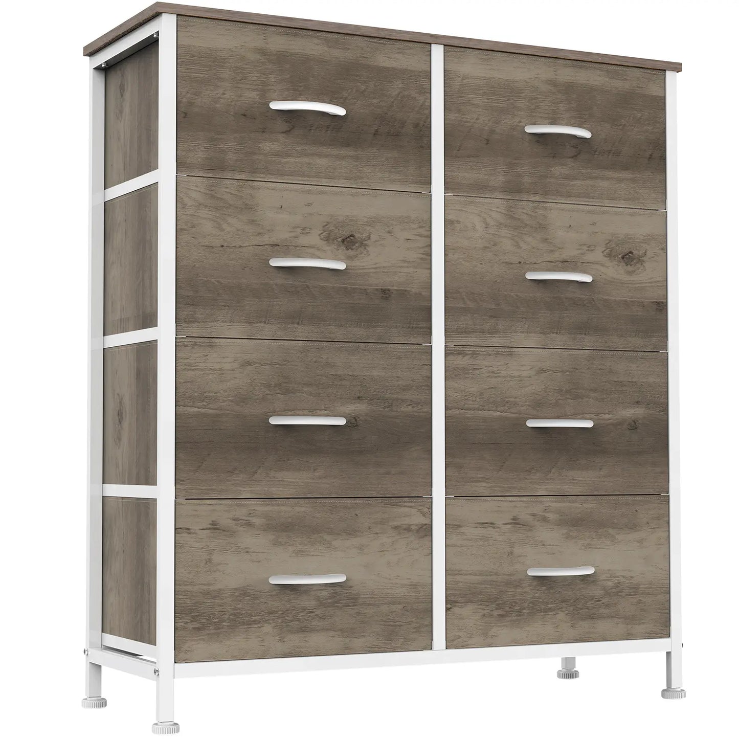 8-Drawer Dresser Storage Tower – Fabric Drawer Organizer with Steel Frame & Wooden Top for Bedroom, Closet & Home