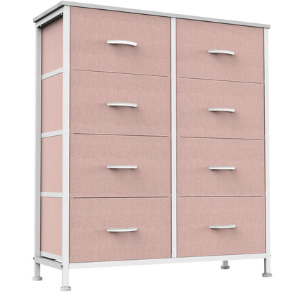 8-Drawer Dresser Storage Tower – Fabric Drawer Organizer with Steel Frame & Wooden Top for Bedroom, Closet & Home