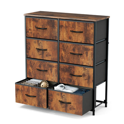 8-Drawer Dresser Storage Tower – Fabric Drawer Organizer with Steel Frame & Wooden Top for Bedroom, Closet & Home