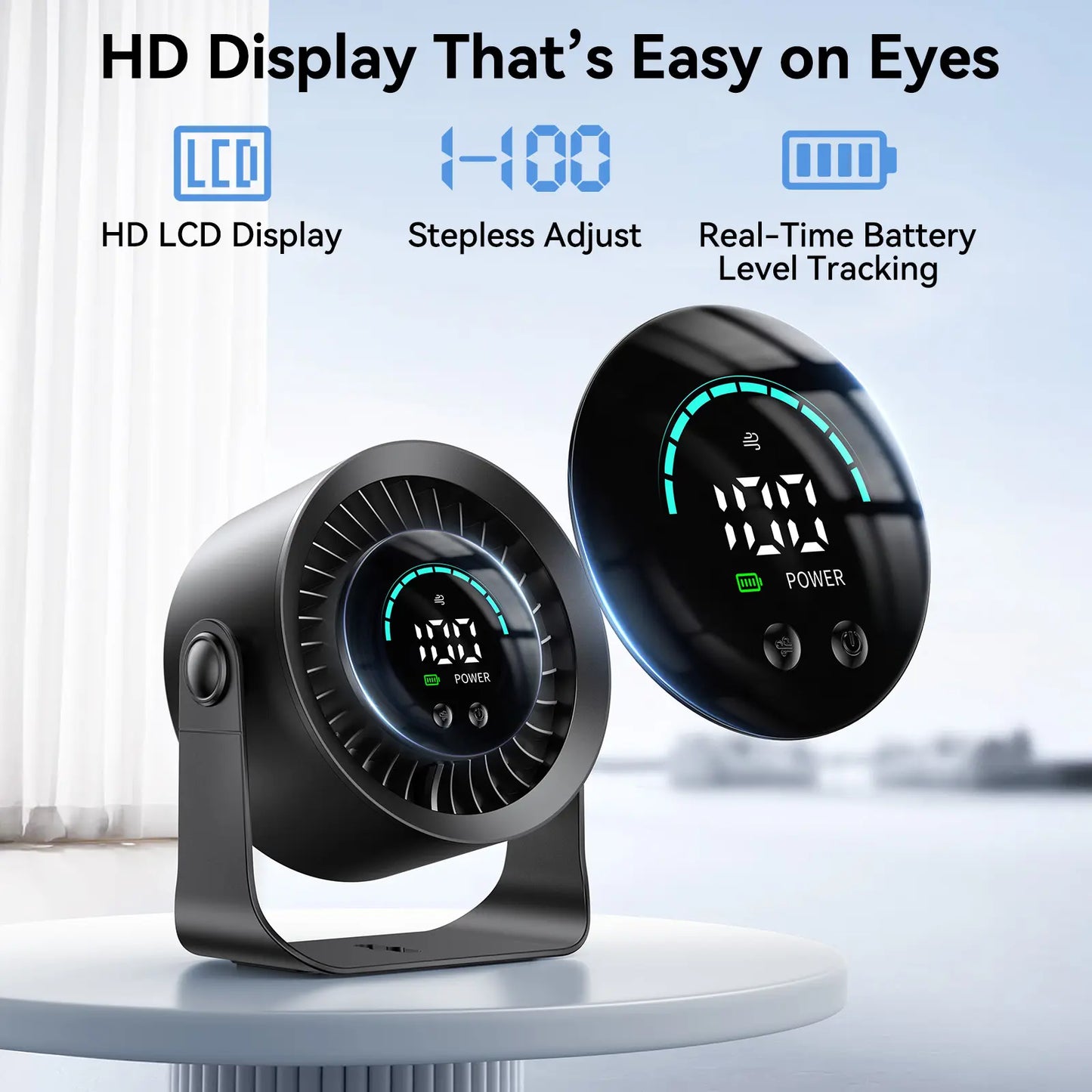 Small portable USB-rechargeable fan