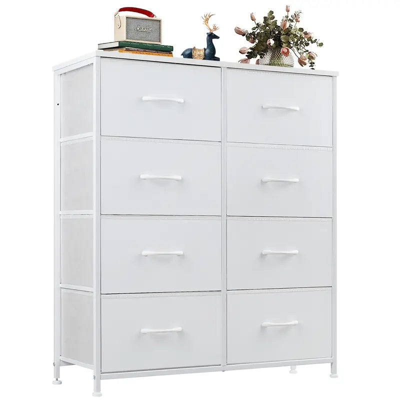 8-Drawer Dresser Storage Tower – Fabric Drawer Organizer with Steel Frame & Wooden Top for Bedroom, Closet & Home